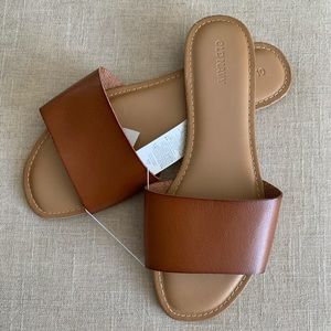 Camel/ Brown Slides. Size 9